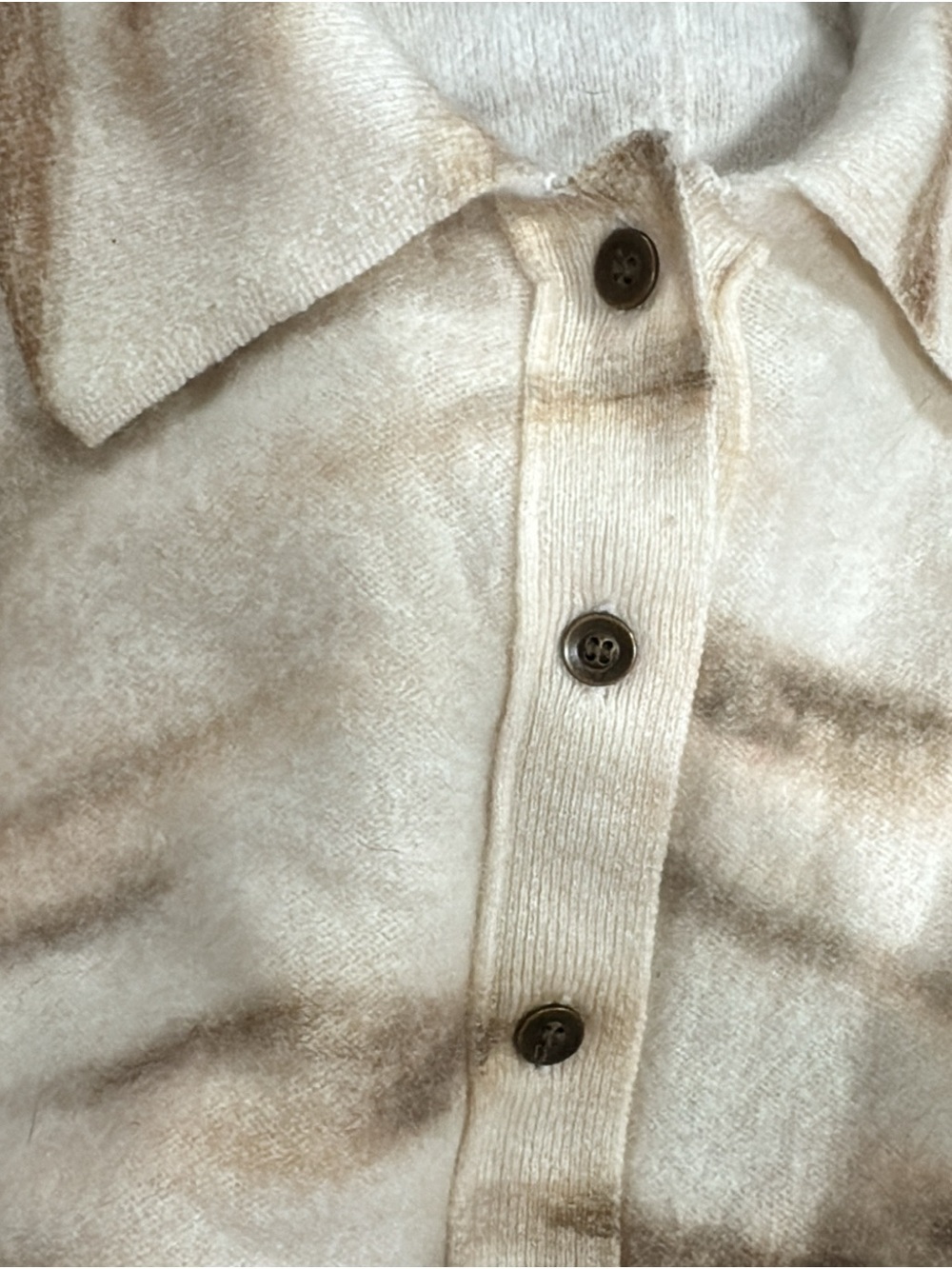 Pilcro Cream and Tan Striped Button-Up Cardigan - Picture 4 of 9